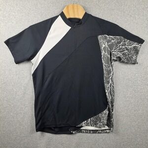 Pearl Izumi Cycling Jersey Mens XL Black Gray Lightning 1/4 Zip Short Sleeve